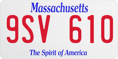 MA license plate 9SV610