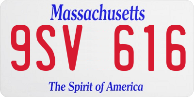 MA license plate 9SV616