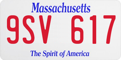 MA license plate 9SV617