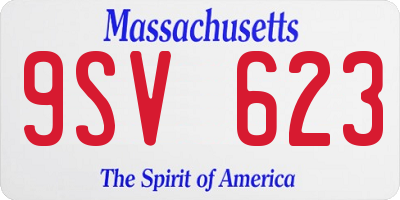 MA license plate 9SV623