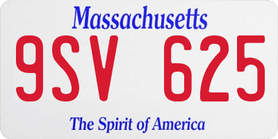 MA license plate 9SV625