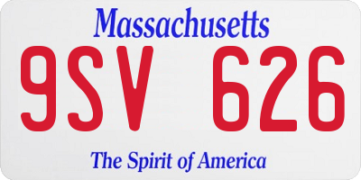 MA license plate 9SV626
