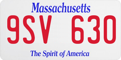 MA license plate 9SV630