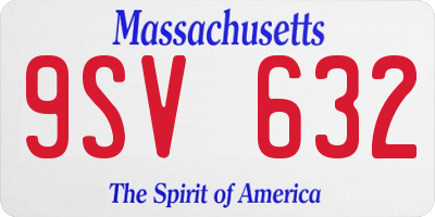 MA license plate 9SV632