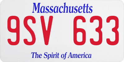 MA license plate 9SV633
