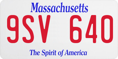 MA license plate 9SV640