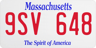 MA license plate 9SV648