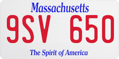 MA license plate 9SV650