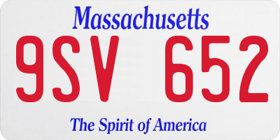 MA license plate 9SV652