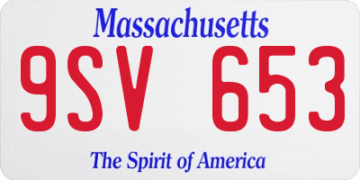 MA license plate 9SV653