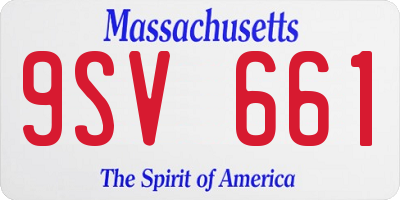 MA license plate 9SV661