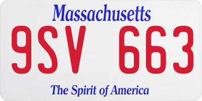 MA license plate 9SV663