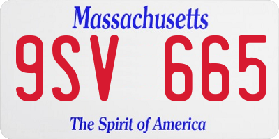 MA license plate 9SV665