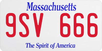 MA license plate 9SV666