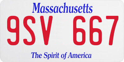 MA license plate 9SV667