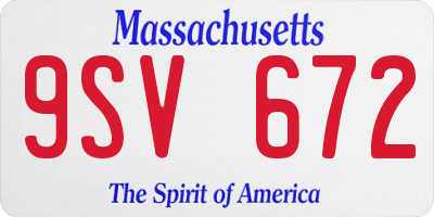 MA license plate 9SV672