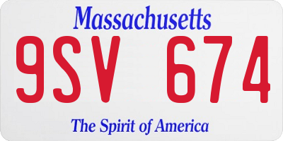 MA license plate 9SV674