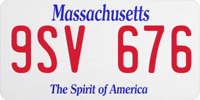 MA license plate 9SV676