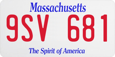 MA license plate 9SV681