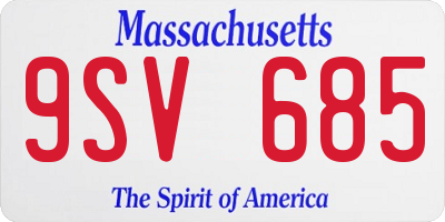 MA license plate 9SV685