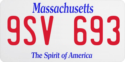 MA license plate 9SV693