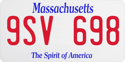 MA license plate 9SV698