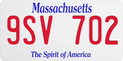 MA license plate 9SV702