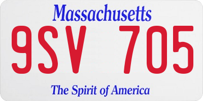 MA license plate 9SV705