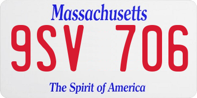 MA license plate 9SV706
