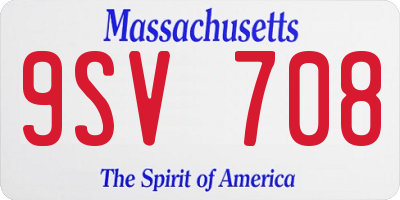 MA license plate 9SV708
