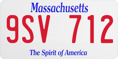 MA license plate 9SV712