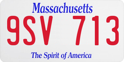 MA license plate 9SV713