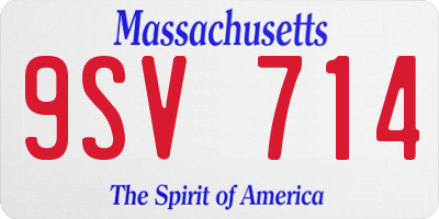 MA license plate 9SV714