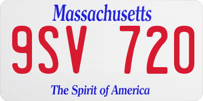 MA license plate 9SV720