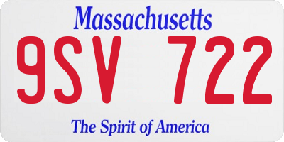 MA license plate 9SV722