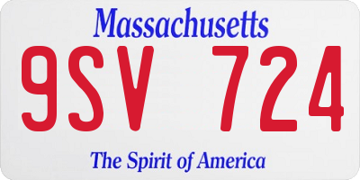 MA license plate 9SV724