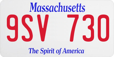 MA license plate 9SV730