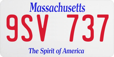 MA license plate 9SV737
