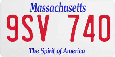 MA license plate 9SV740