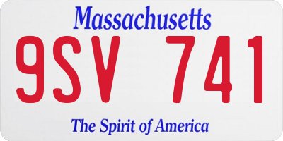 MA license plate 9SV741