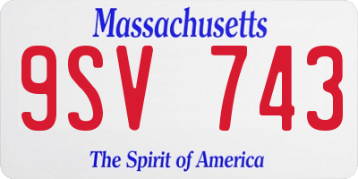 MA license plate 9SV743