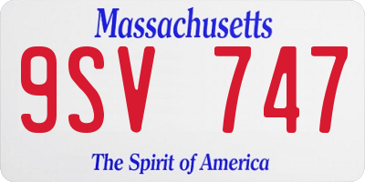 MA license plate 9SV747