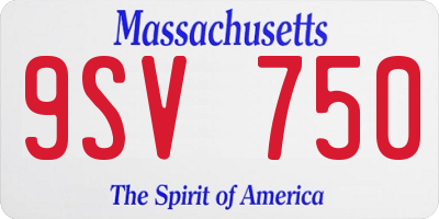 MA license plate 9SV750
