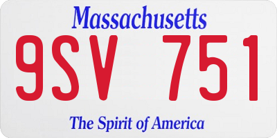 MA license plate 9SV751