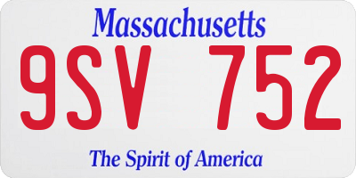 MA license plate 9SV752