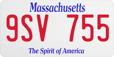 MA license plate 9SV755