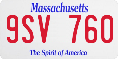 MA license plate 9SV760