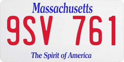 MA license plate 9SV761