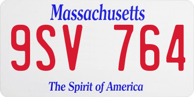 MA license plate 9SV764