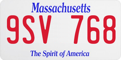 MA license plate 9SV768